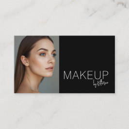 Tarjeta De Visita Minimalist Black White Photo Makeup Business Card