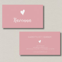 Minimalist Blush Rose White Heart Barber Name