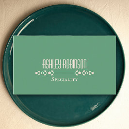 Tarjeta De Visita Minimalist boho leaves frame pastel green QR code