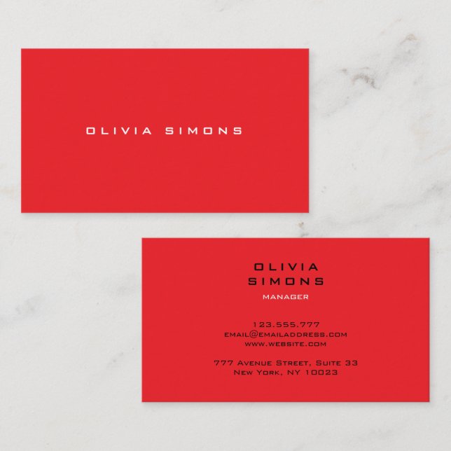 Tarjeta De Visita Minimalist Business Cards (Anverso / Reverso)