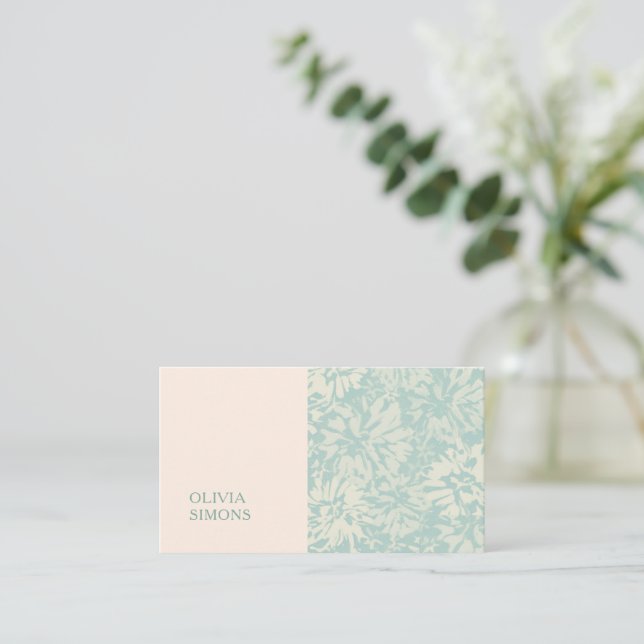 Tarjeta De Visita Minimalist Business Cards in boho floral style. (Anverso de pie)
