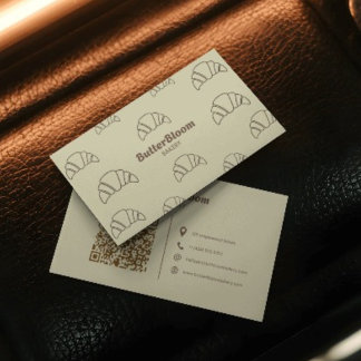 Tarjeta De Visita Minimalist Croissant Bakery Business Card