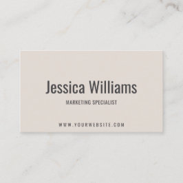 Tarjeta De Visita Minimalist Customizable Professional Beige