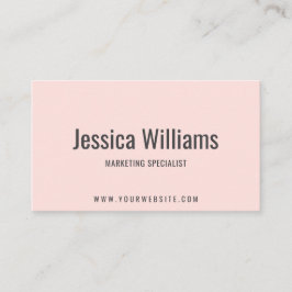 Tarjeta De Visita Minimalist Customizable Professional Blush Pink