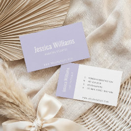 Tarjeta De Visita Minimalist Customizable Professional Lavender