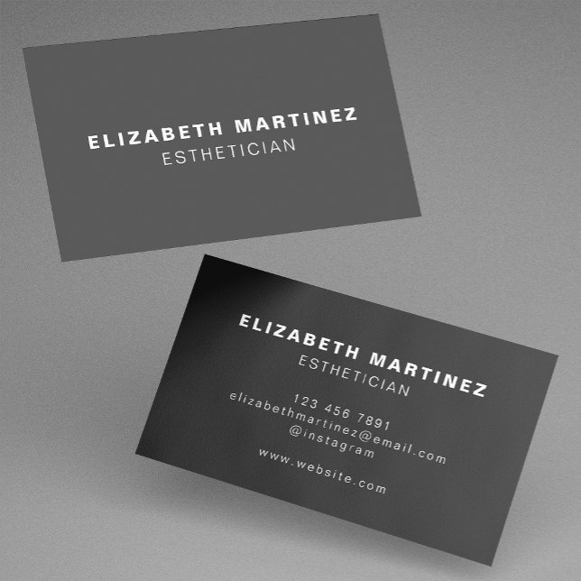Tarjeta De Visita Minimalist Dark Gray Modern Professional Custom (Subido por el creador)