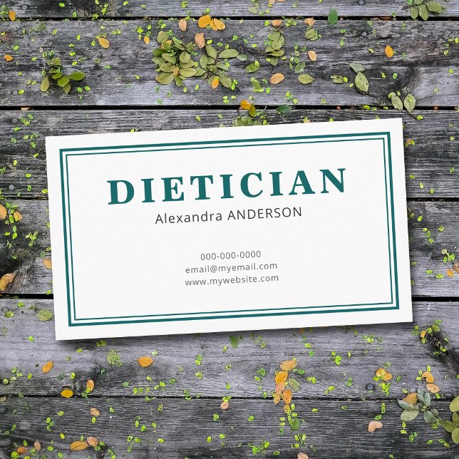 Tarjeta De Visita Minimalist Dietitian (Minimalist Dietitian Business Card)