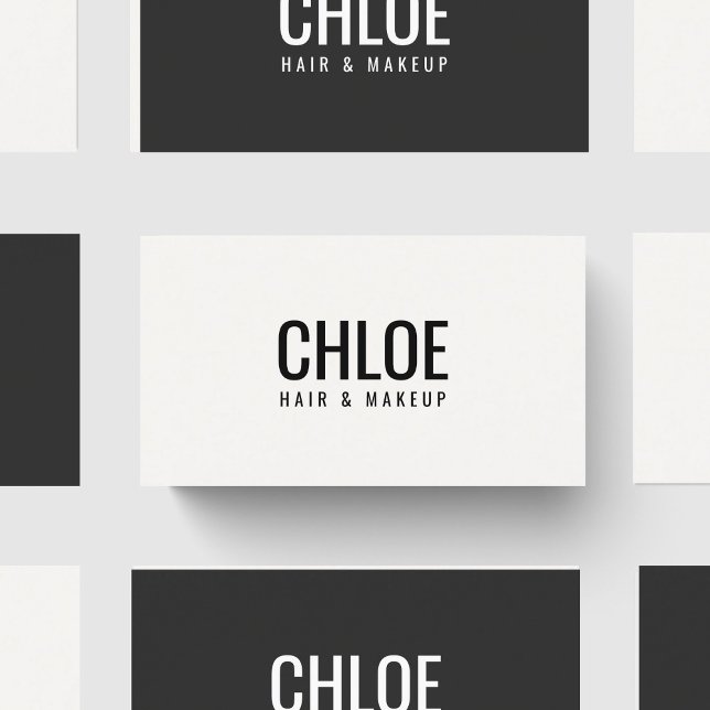 Tarjeta De Visita Minimalist Elegant Warm White Black Bold Beauty (Subido por el creador)