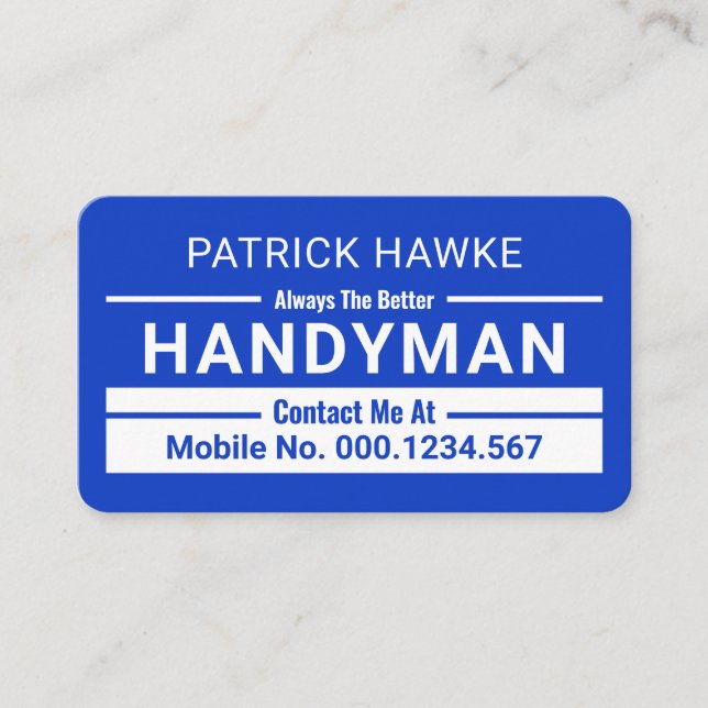 Tarjeta De Visita Minimalist Handyman Border Lines (Anverso)