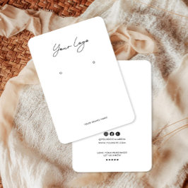 Tarjeta De Visita Minimalist Logo Earring Display Card