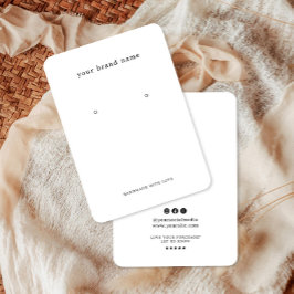 Tarjeta De Visita Minimalist Logo Earring Display Card