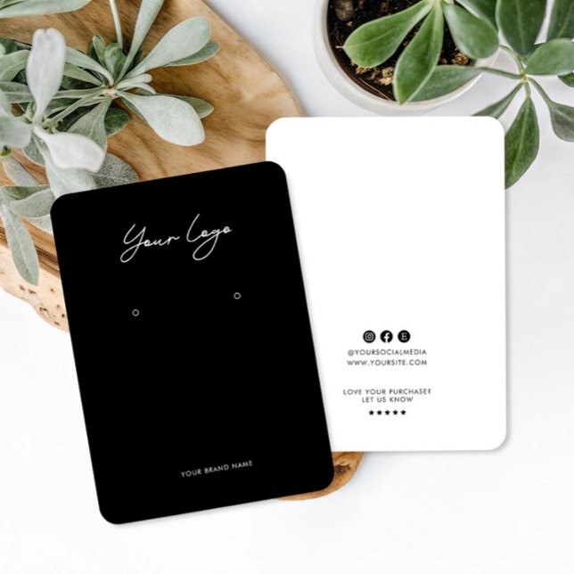 Tarjeta De Visita Minimalist Logo Earring Display Card (Subido por el creador)