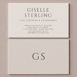 Tarjeta De Visita Minimalist Luxury Boutique Taupe Neutral