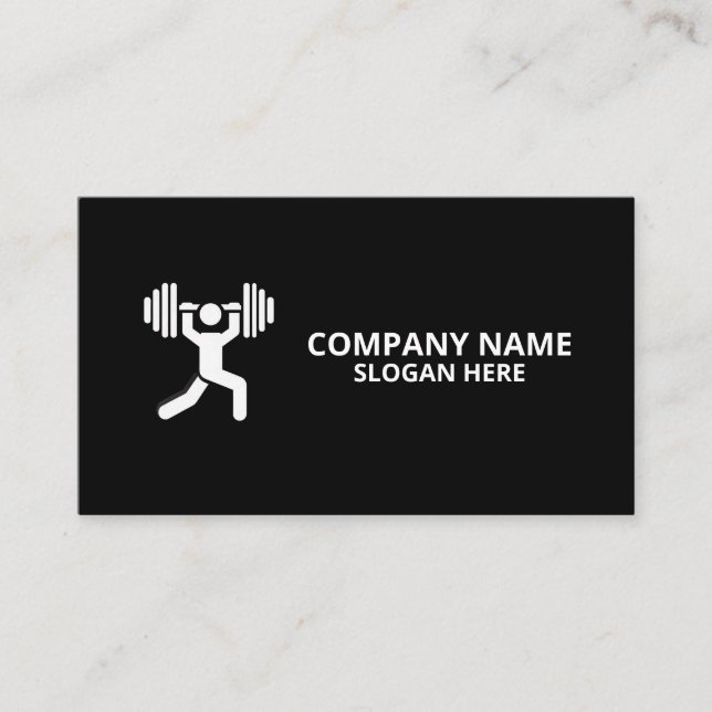 Tarjeta De Visita Minimalist Luxury Gym Trainer Coach Weight Fitness (Anverso)