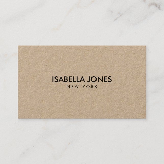 Tarjeta De Visita Minimalist Luxury Kraft Business Card (Anverso)