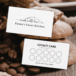 Tarjeta De Visita Minimalist Made with Love Bakery Rewards Loyalty