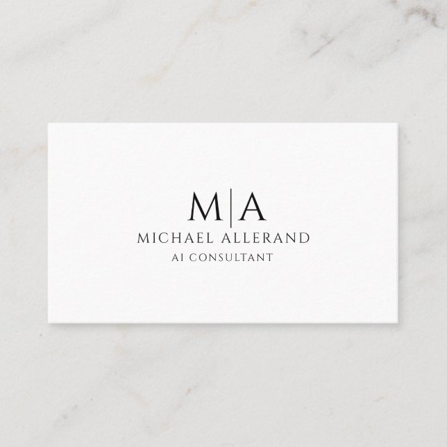 Tarjeta De Visita Minimalist Modern AI Consultant Business Card (Anverso)