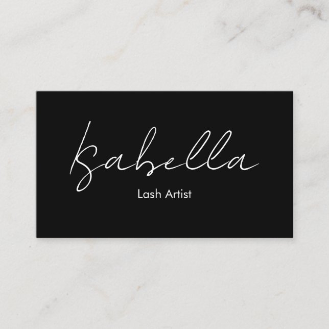 Tarjeta De Visita Minimalist Modern Black Lash Artist (Anverso)