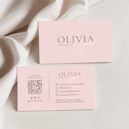 Tarjeta De Visita Minimalist Modern Elegant Blush Pink Neutral