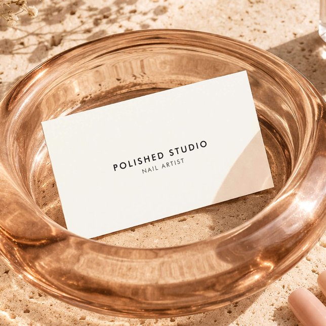 Tarjeta De Visita Minimalist Nail Artist Technician Luxe Ivory (Subido por el creador)