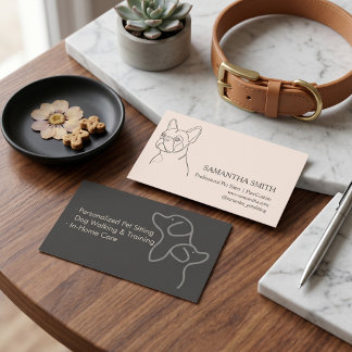 Tarjeta De Visita Minimalist Pet Sitter Business Card | Quiet Luxury