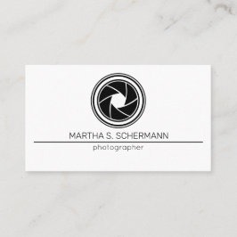 Tarjeta De Visita Minimalist Photographer
