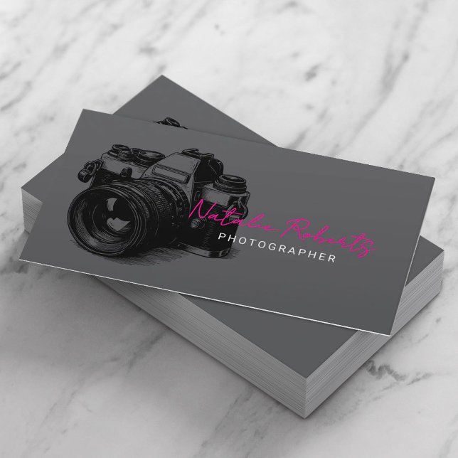 Tarjeta De Visita Minimalist Photographer Camera Dark Photography (Subido por el creador)