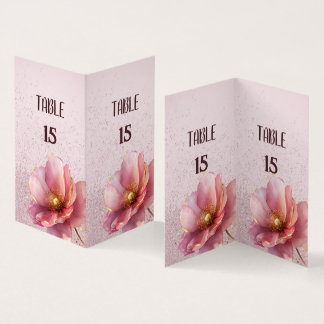 Tarjeta De Visita Minimalist Pink and Gold Poppy Wedding