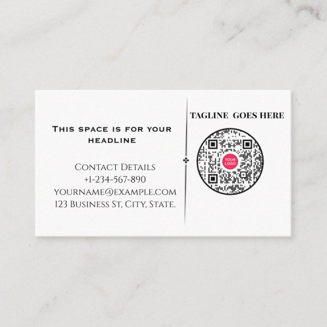 Tarjeta De Visita ​Minimalist Professional Business Card with QR Cod (Anverso)