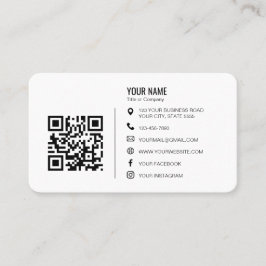 Tarjeta De Visita Minimalist Professional Company Logo QR Code