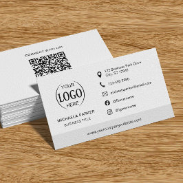 Tarjeta De Visita Minimalist Professional Company Logo QR Code