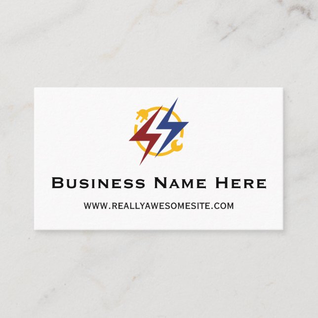 Tarjeta De Visita Minimalist Professional Electrician Business Card (Anverso)