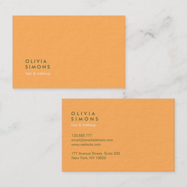 Tarjeta De Visita Minimalist Professional Green Business Cards (Anverso / Reverso)