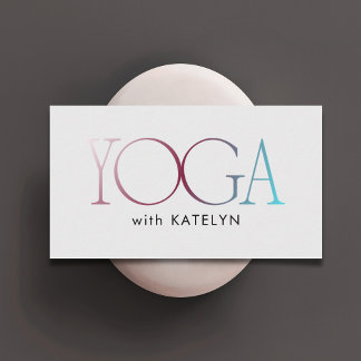 Tarjeta De Visita Minimalist Red Blue Grey Bold Yoga