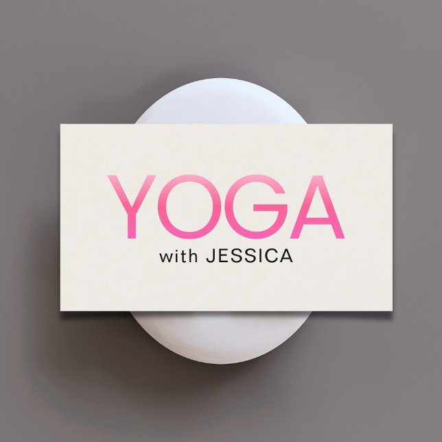 Tarjeta De Visita Minimalist Rose Old White Bold Yoga Instructor (Subido por el creador)