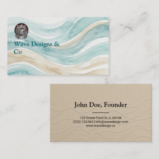 Tarjeta De Visita Minimalist Sand & Wave Business Card Design