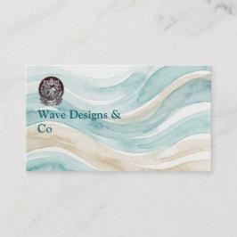 Tarjeta De Visita Minimalist Sand & Wave Business Card Design