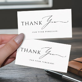 Tarjeta De Visita Minimalist Script Branded Modern Thank You