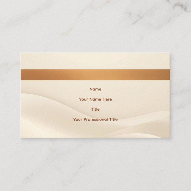 Tarjeta De Visita Minimalist Soft Beige & Tan Modern Business Card  (Anverso)