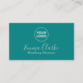 Tarjeta De Visita Minimalist Teal Green Scan Code Business Card