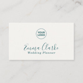 Tarjeta De Visita Minimalist Teal Green Scan Code Business Card