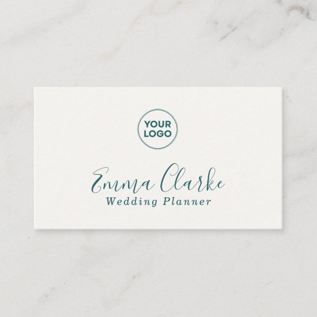 Tarjeta De Visita Minimalist Teal Green Scan Code Business Card (Anverso)