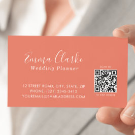 Tarjeta De Visita Minimalist Terracotta Scan Code Business Card