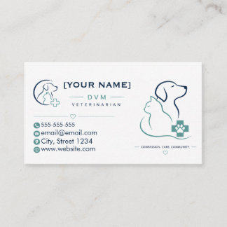 Tarjeta De Visita Minimalist Veterinarian Business Card 