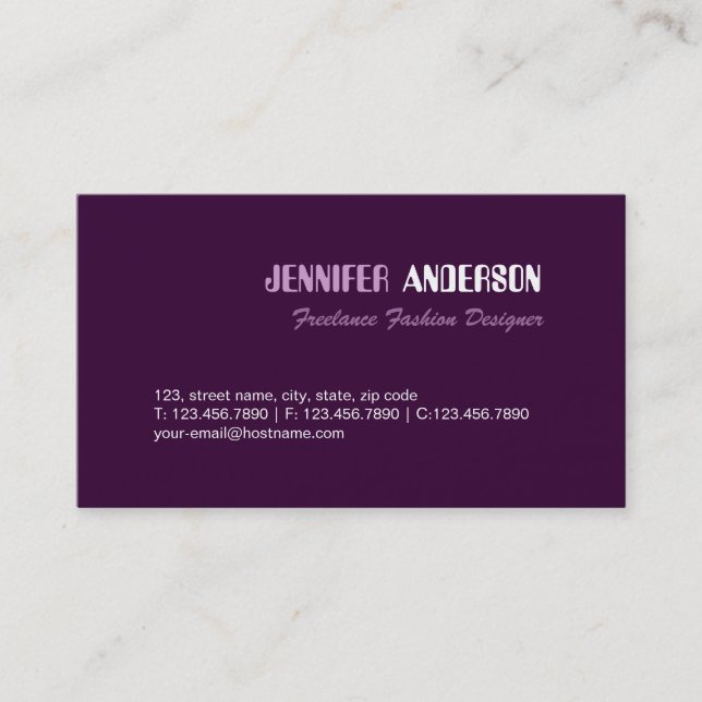 Tarjeta De Visita Minimalista (Anverso)