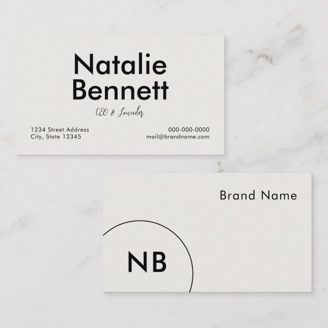 Tarjeta De Visita Minimalista (Anverso / Reverso)