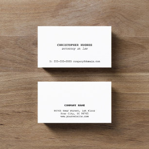 Tarjeta De Visita Minimalista abogado blanco elegante