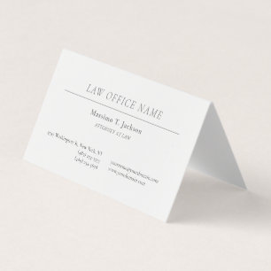 Tarjeta De Visita Minimalista Abogado Plain Oficina de Abogados