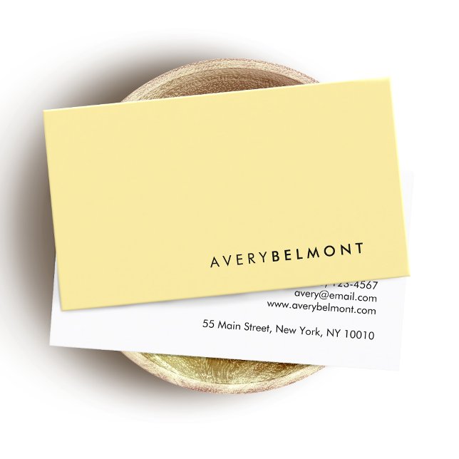 Tarjeta De Visita Minimalista amarillo amarillo moderno profesional (Subido por el creador)