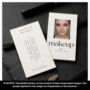 Tarjeta De Visita Minimalista Artista de Maquillaje Fotográfico Eleg